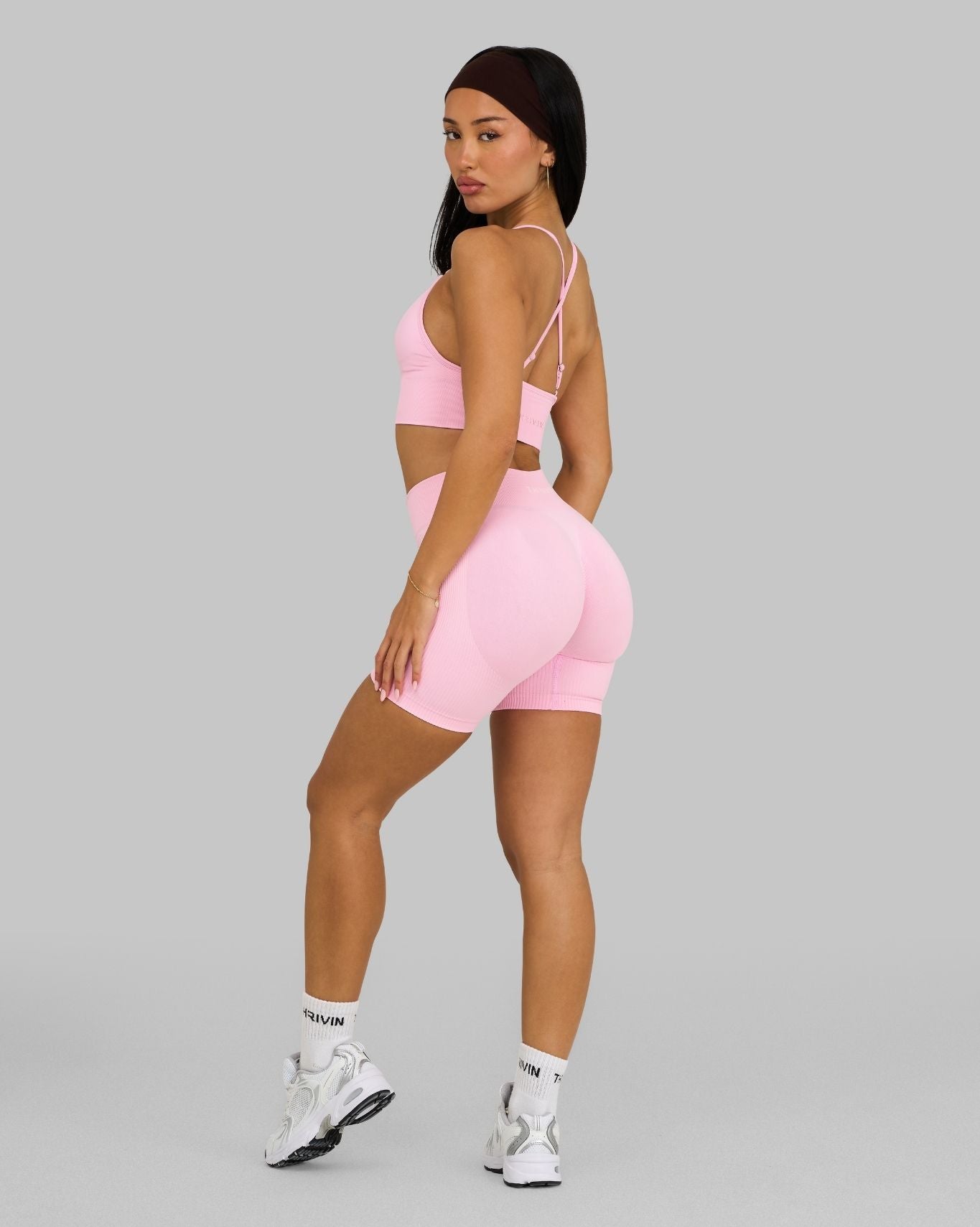 Elevate™ Sculpting Mid Waist Scrunch Shorts | Candy Pink