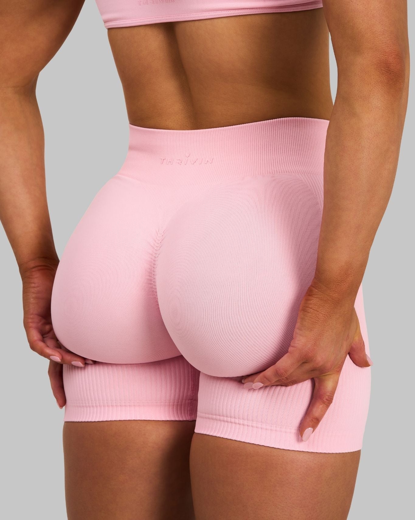 Elevate™ Sculpting Mid Waist Scrunch Shorts | Cotton Pink
