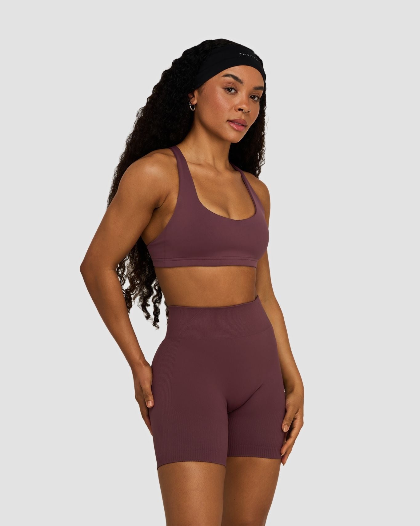 Elevate™ Sculpting Mid Waist Scrunch Shorts | Dark Mauve