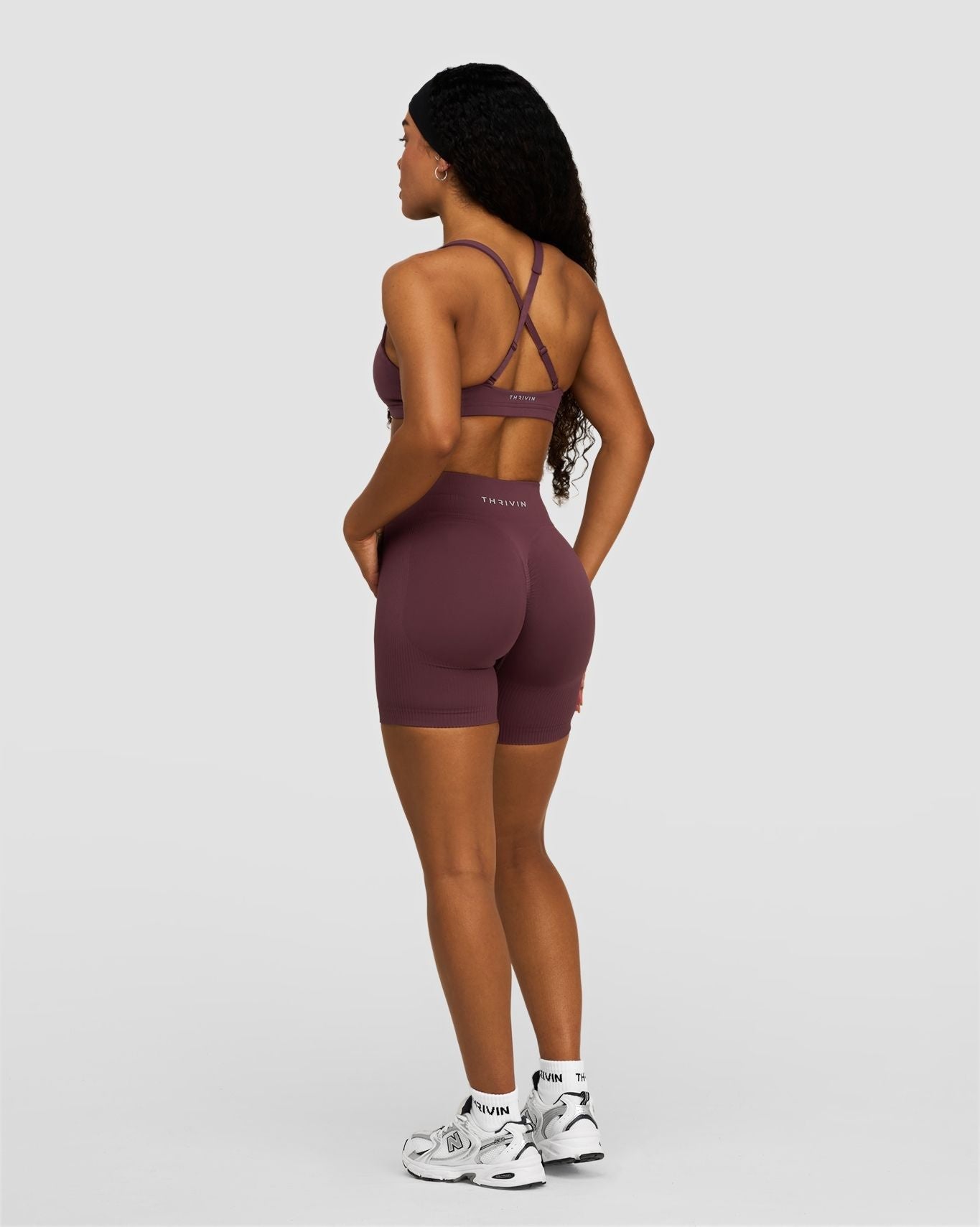 Elevate™ Sculpting Mid Waist Scrunch Shorts | Dark Mauve