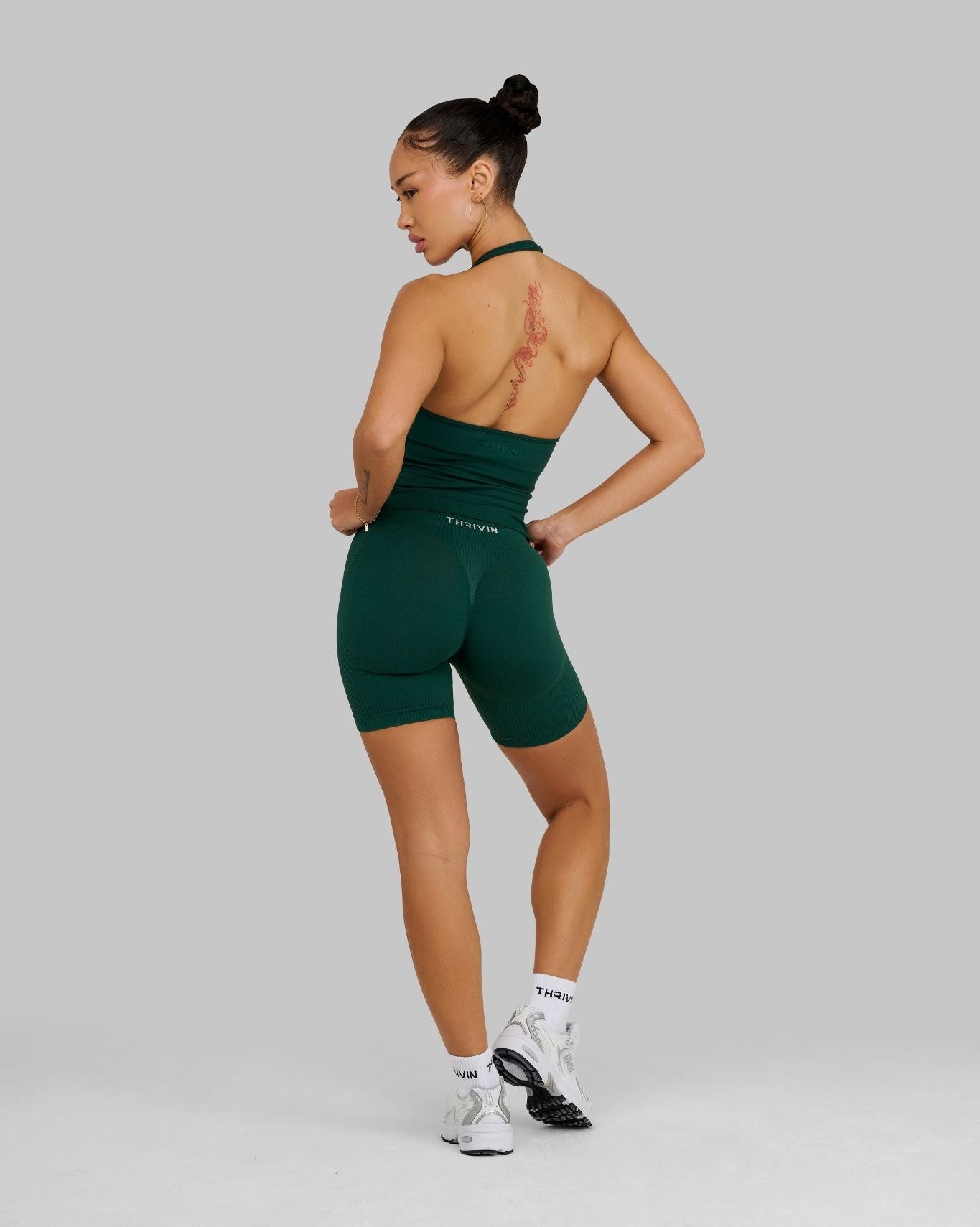 Elevate™ Sculpting Mid Waist Scrunch Shorts | Pine Green
