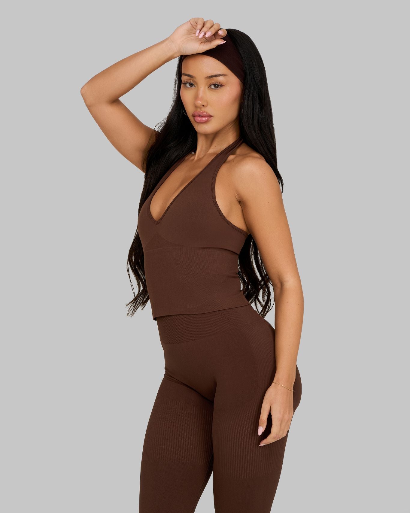Elevate™ Sculpting Seamless Halterneck Top | Bourbon Brown