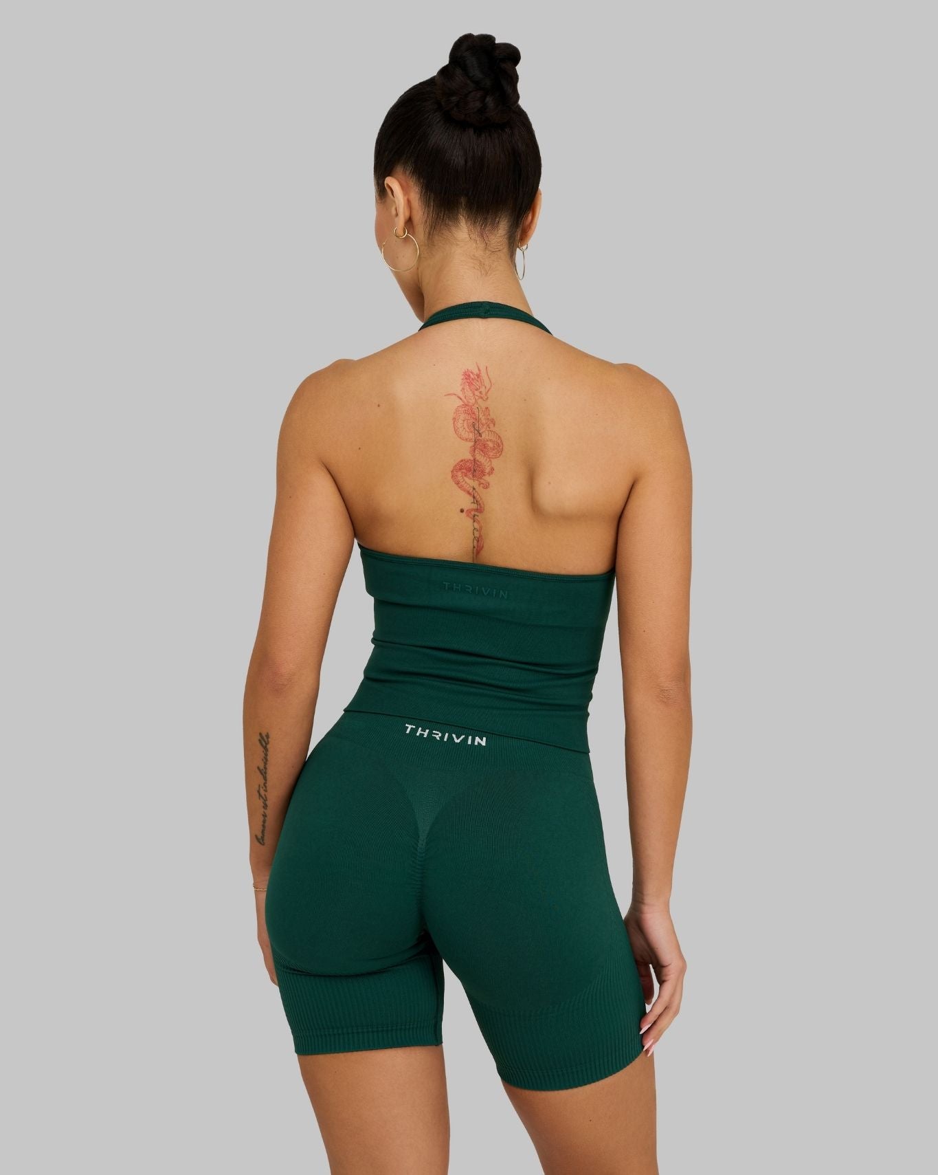 Elevate™ Sculpting Seamless Halterneck Top | Pine Green