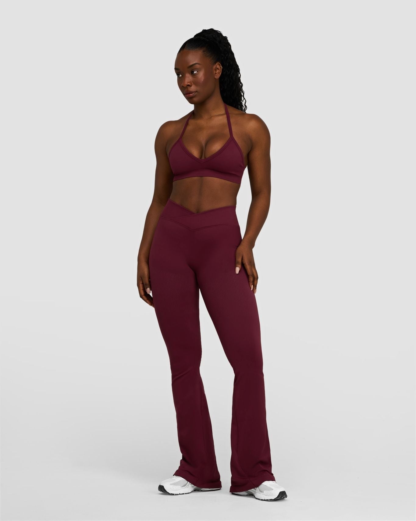Elevate™ Sculpting Mid V-Waist Scrunch Flare | Merlot