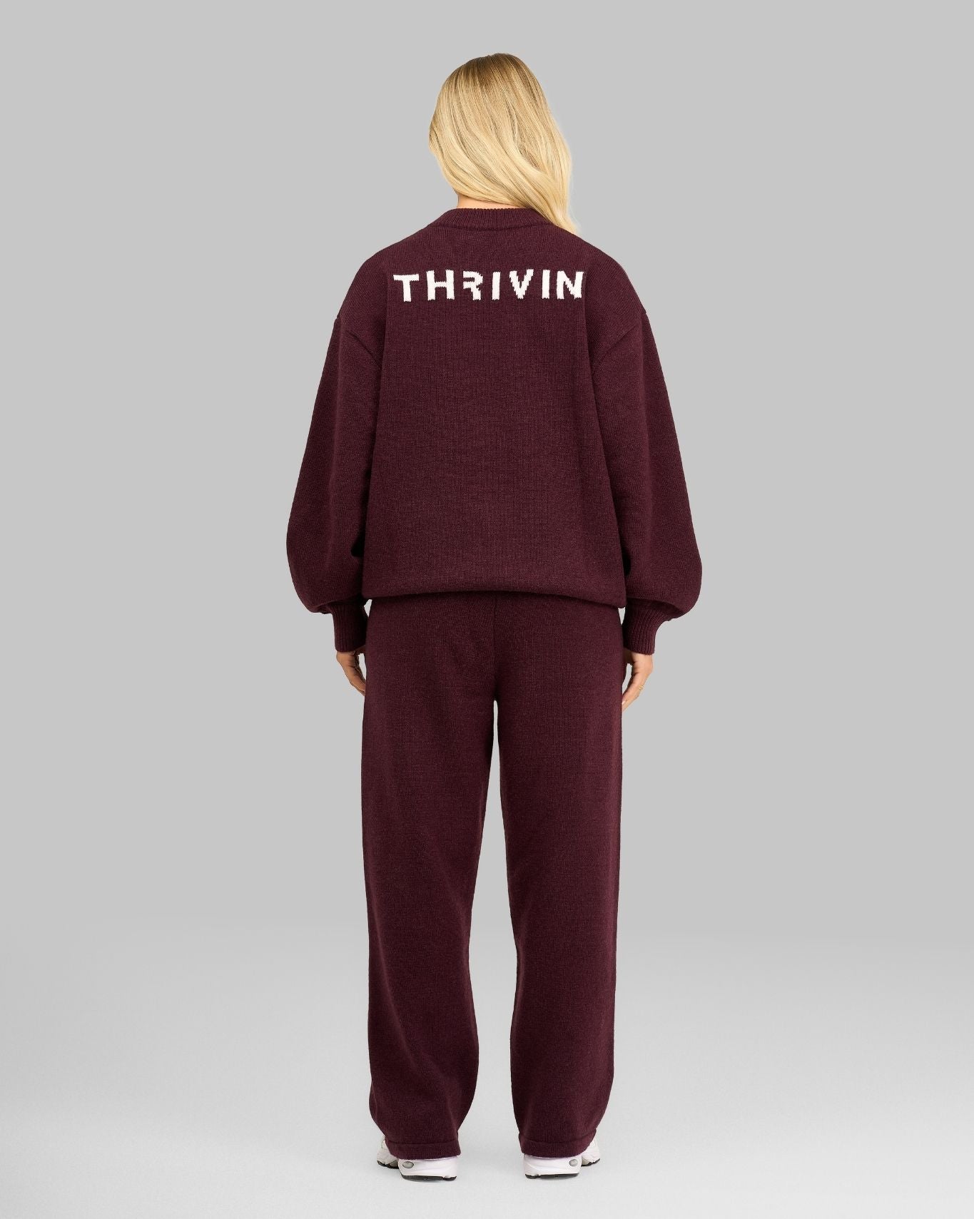 Essential Knitted Sweater & Trouser 2-Piece Set | Winter Plum