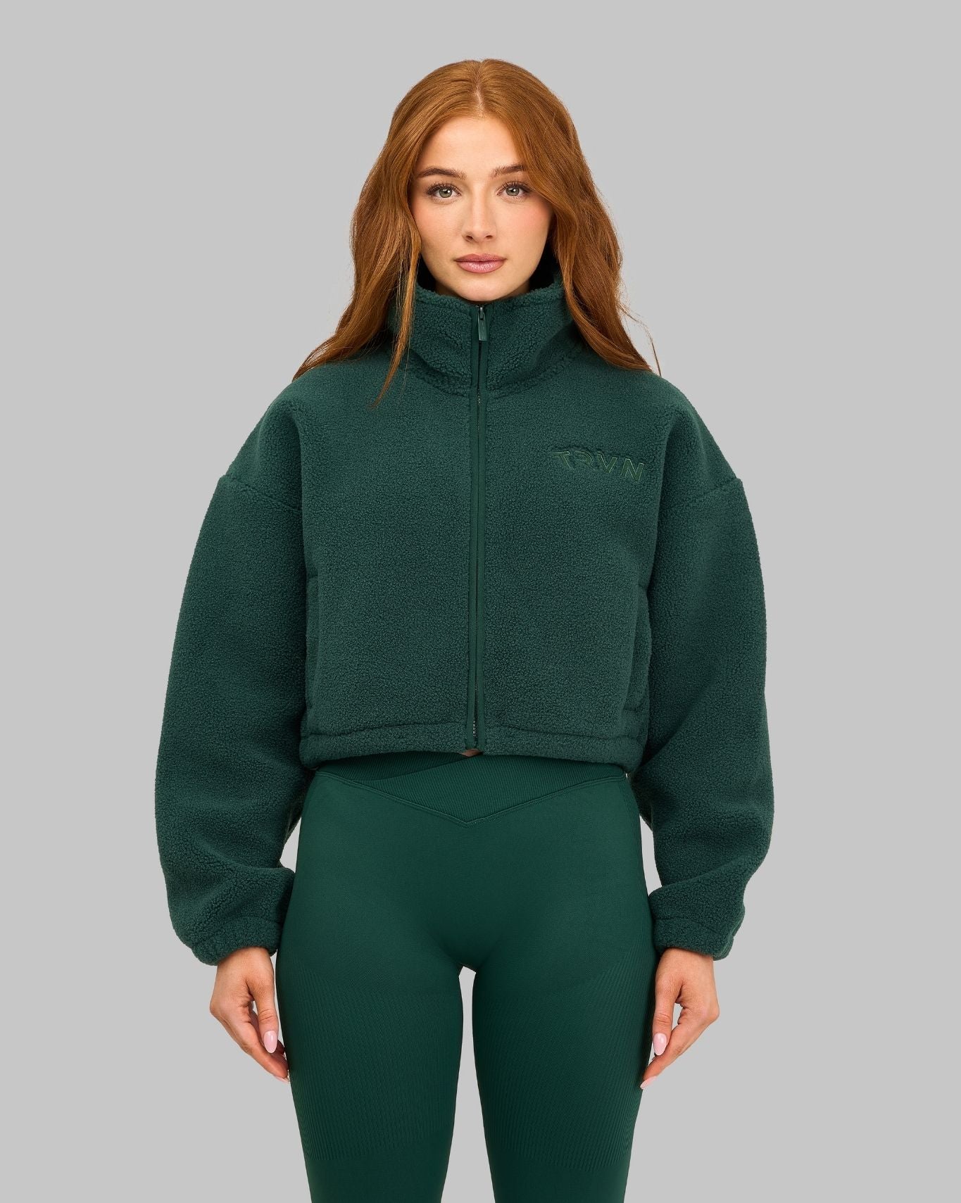 Essential Teddy Fleece Jacket | Pine Green