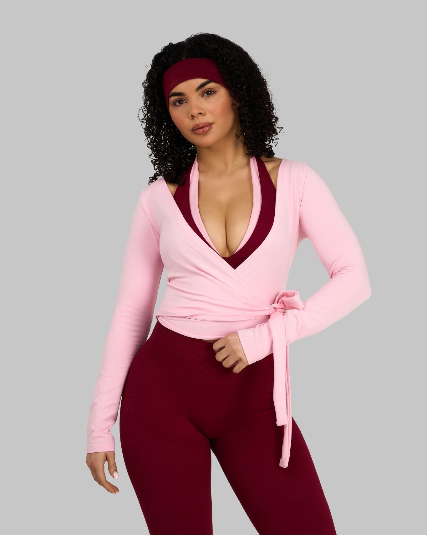 The Essential Collection Wrap Top | Cotton Pink