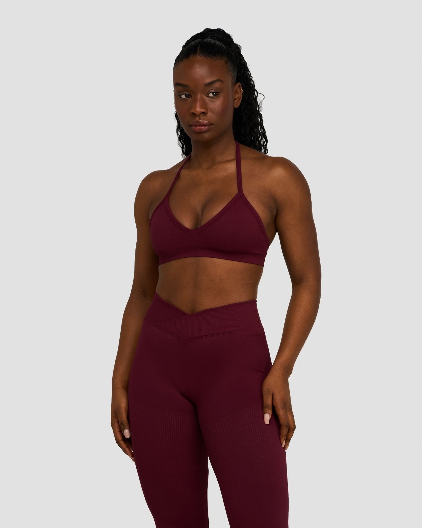 Elevate™ Sculpting Seamless Adjustable Halter Bra | Merlot